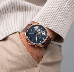 Tommy brown navy skeleton