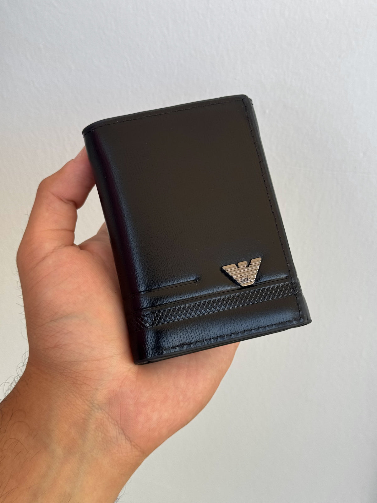 Armani black wallet and card holder