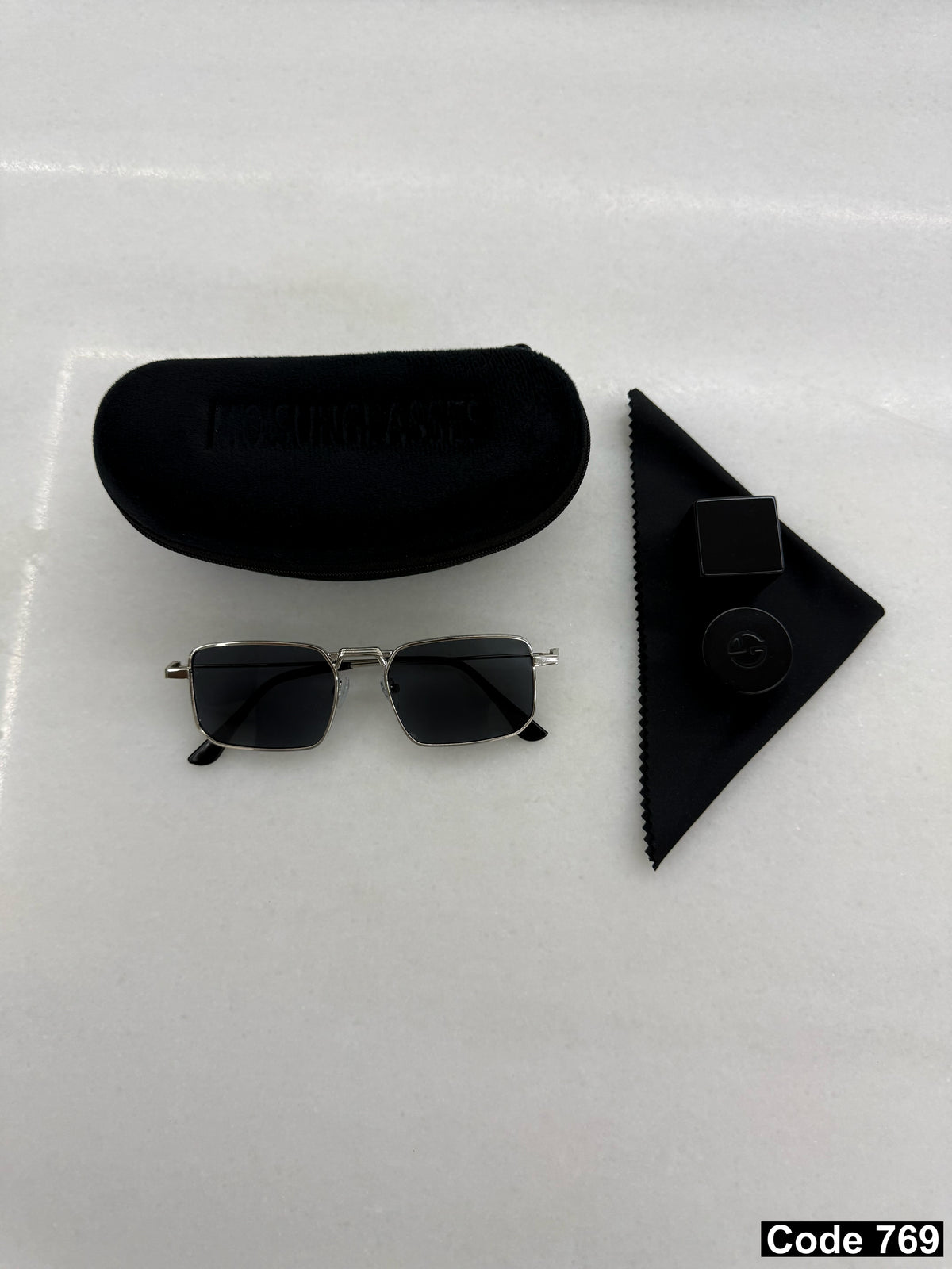 Small rectangular sunglasses